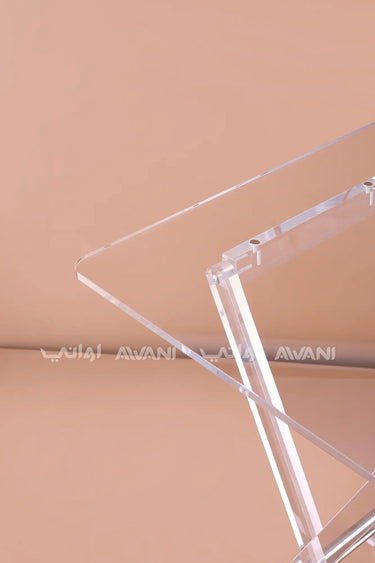 4 Pcs Clear Acrylic Folding Tray Table Set