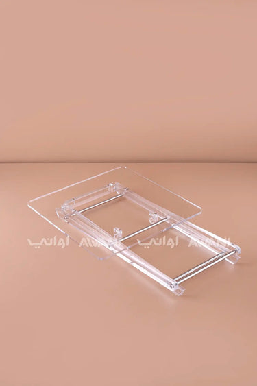 4 Pcs Clear Acrylic Folding Tray Table Set