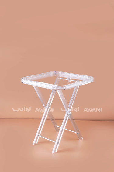 Iced-Textured Clear Acrylic Folding Table Set | 4 Pcs