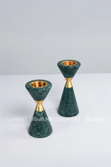 Modern Ceramic Green & Gold Burner Holders