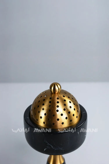 Modern Ceramic Black & Gold Burner Holders with Cover