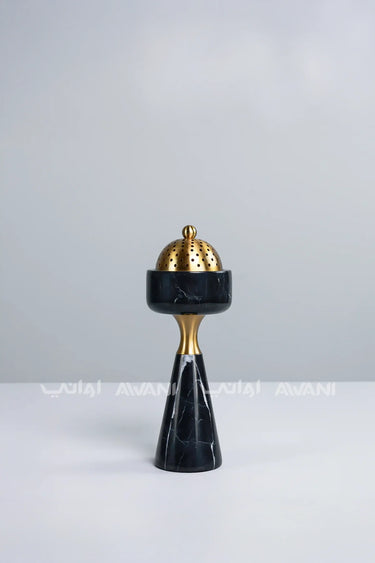 Modern Ceramic Black & Gold Burner Holders with Cover