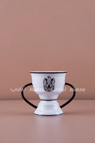 White & Black Incense Burner with Dual Handles -Uae Logo