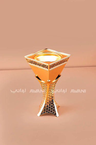Gold Mabkhara – Elegant Metal Incense Bakhoor Burner (Medium)