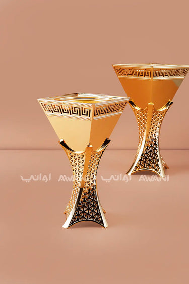 Gold Mabkhara – Elegant Metal Incense Bakhoor Burner (Medium)