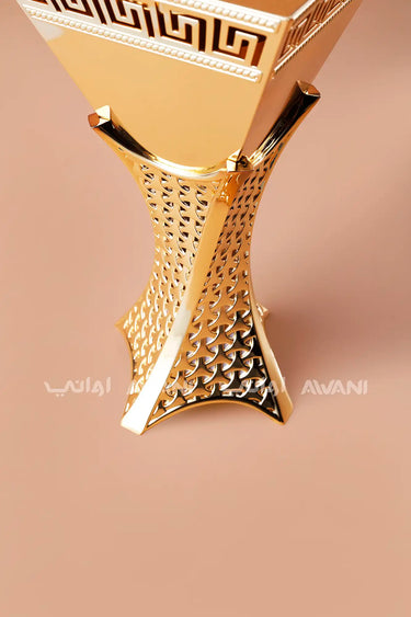 Gold Mabkhara – Elegant Metal Incense Bakhoor Burner (Medium)