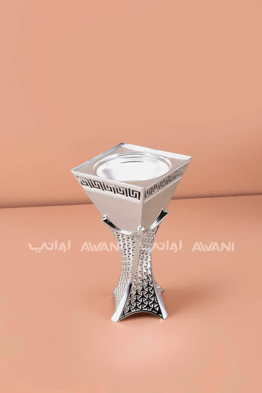 Silver Mabkhara – Elegant Metal Incense Bakhoor Burner (Medium)