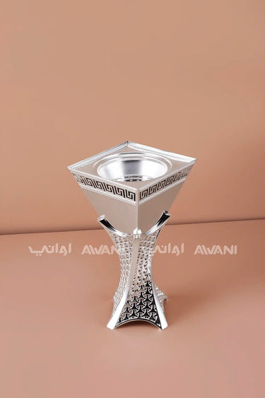 Silver Mabkhara – Elegant Metal Incense Bakhoor Burner (Large)