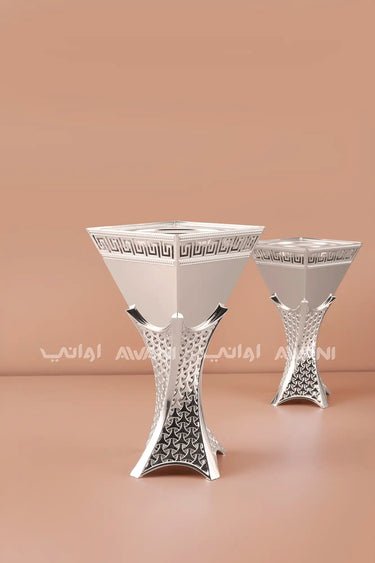 Silver Mabkhara – Elegant Metal Incense Bakhoor Burner (Large)
