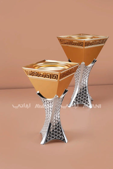 Silver Mabkhara – Elegant Metal Incense Bakhoor Burner (Medium)
