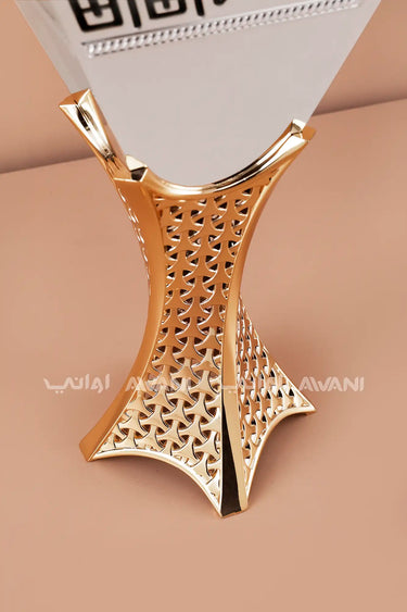 Silver + Gold  Mabkhara – Elegant Metal Incense Bakhoor Burner (Medium)