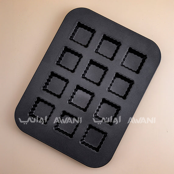12-Cup Mini-cake Pan Muffin Pan Standard - Black