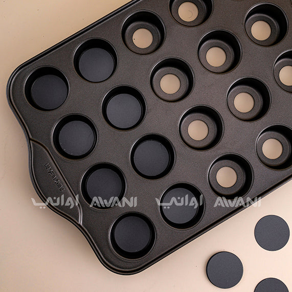 24-Cup Mini-Cheesecake Pan Muffin Pan Standard - Black
