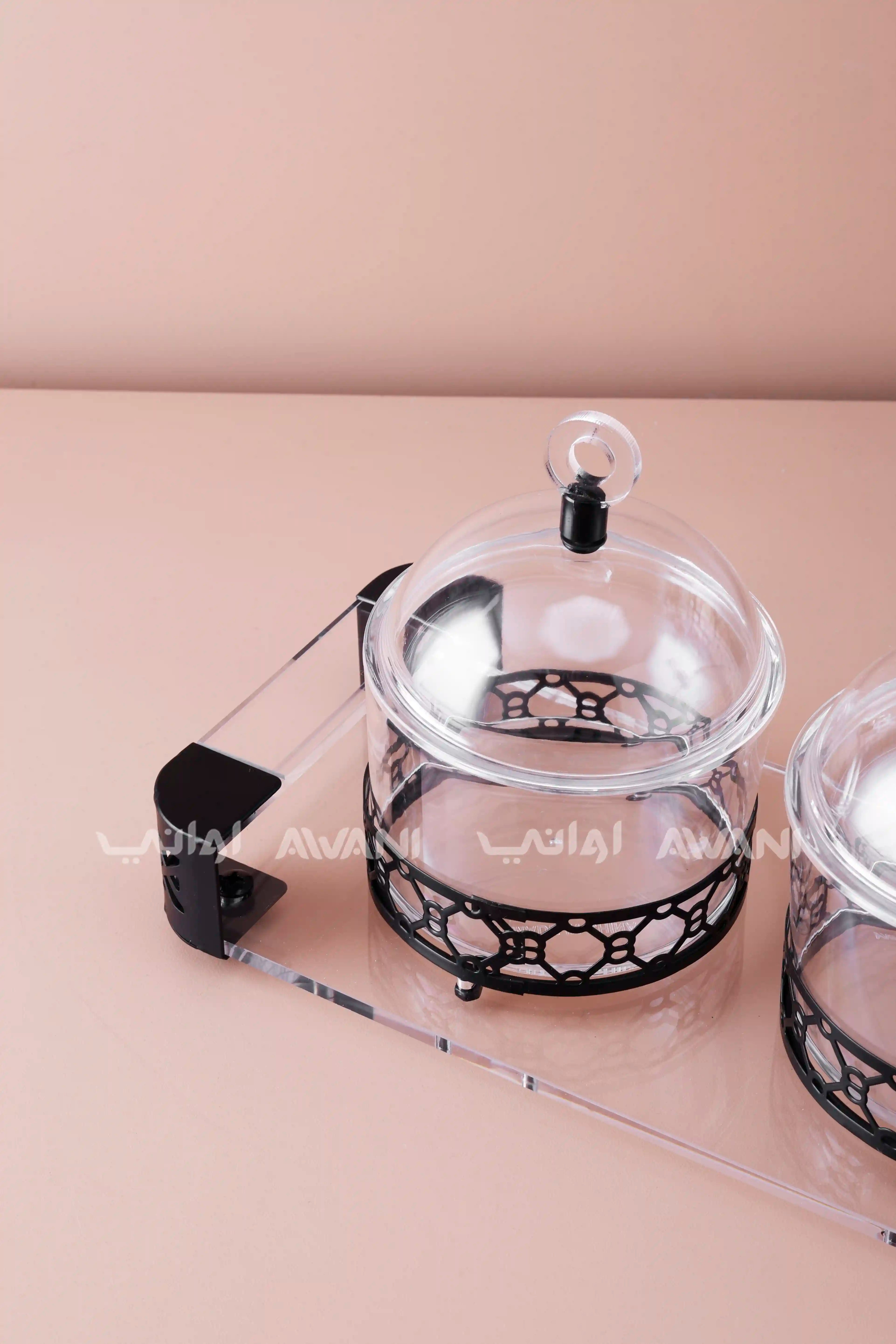 3-Piece Acrylic Snack & Condiment Serving Set with Tray