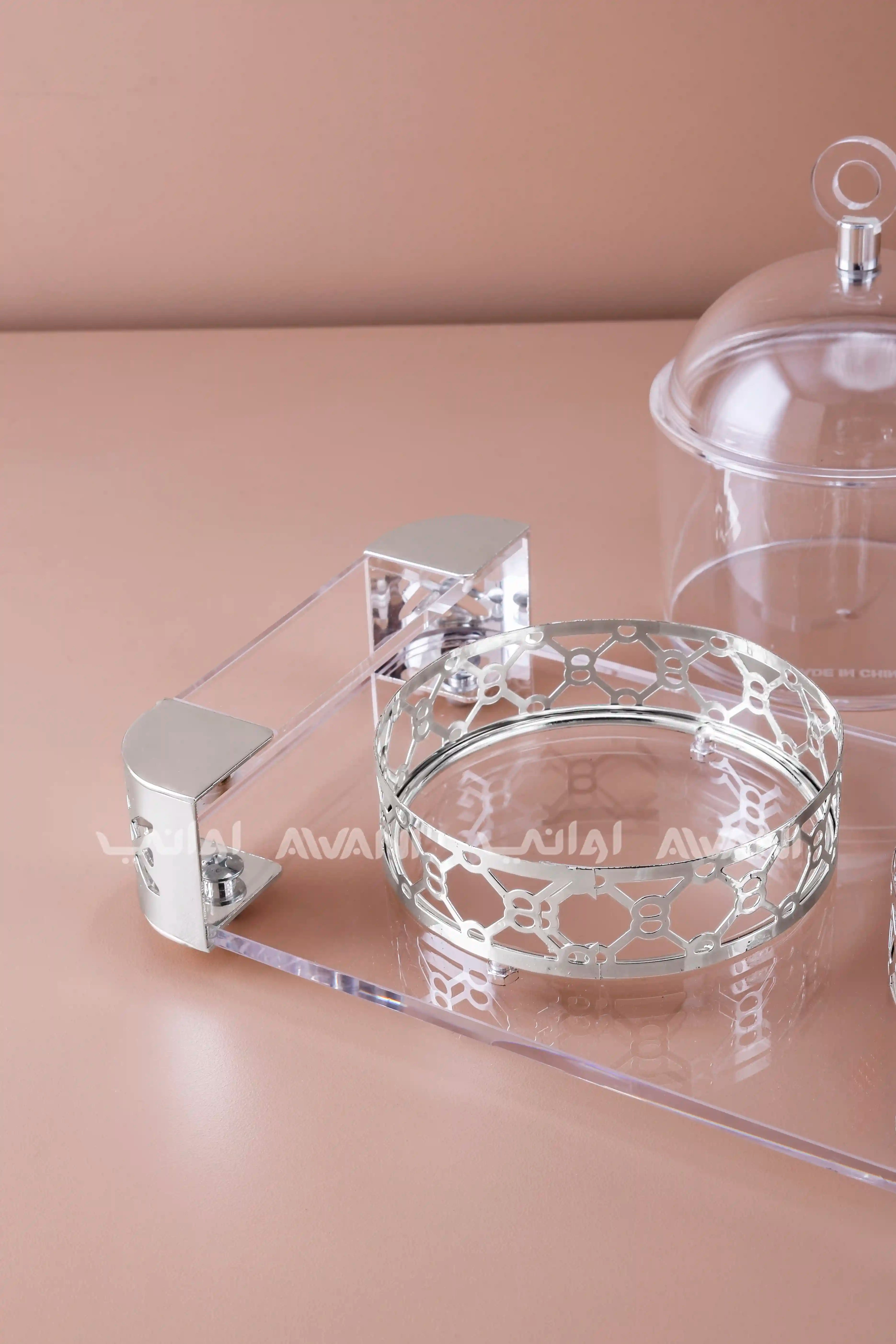3-Piece Acrylic Snack & Condiment Serving Set with Tray