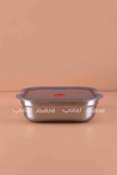 Large Square Stainless Steel Food Bowl (1.1L) – Microwave-Safe & Leak-Proof