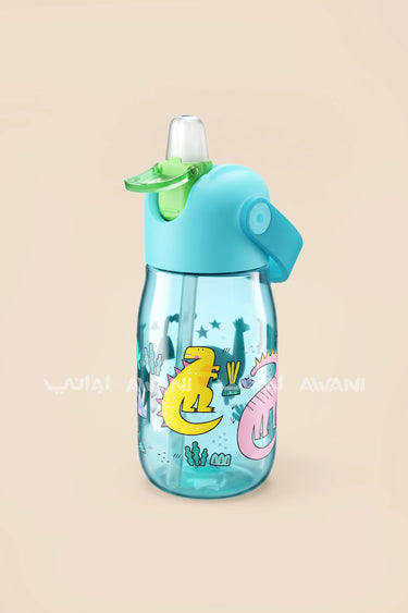 Zoku Flip Straw Kids' Water Bottle – Roaring Dinosaur Edition (400ml)