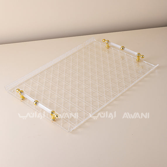 Gold-Plated Acrylic Plate with Gold Handle