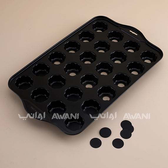 24-Cup Mini-Cheese Star cake Pan Muffin Pan Standard - Black