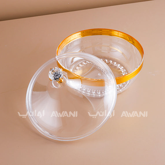 Classic Acrylic Candy Box - Clear and Gold