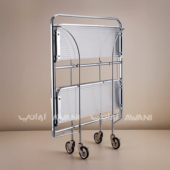 Stainless Steel Utility Trolley with Two Shelves -  Silver
