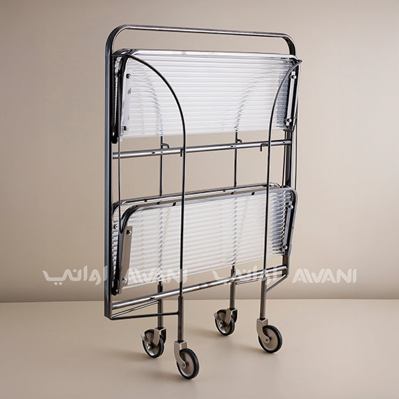 Stainless Steel Utility Trolley with Two Shelves -  Silver