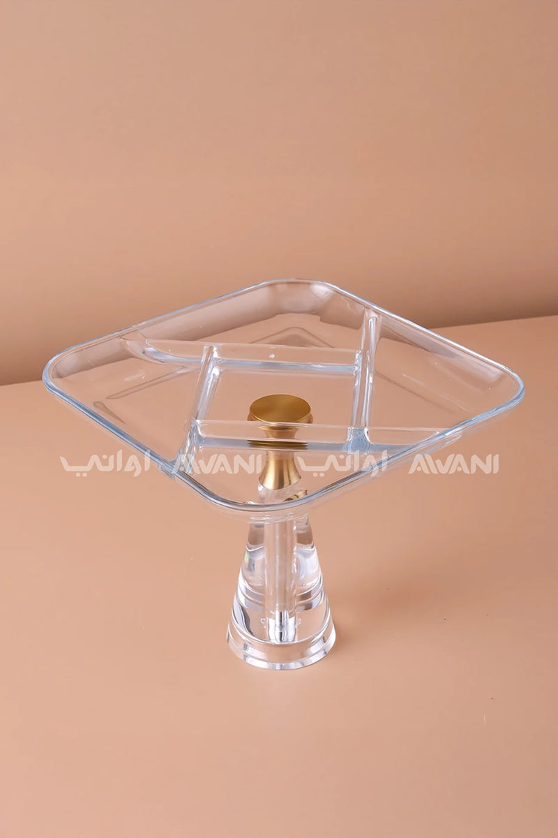Crystal Divided Fruit Bowl with Cover