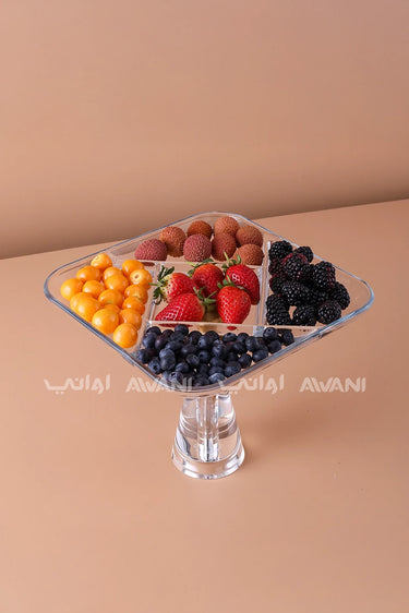 Crystal Divided Fruit Bowl with Cover