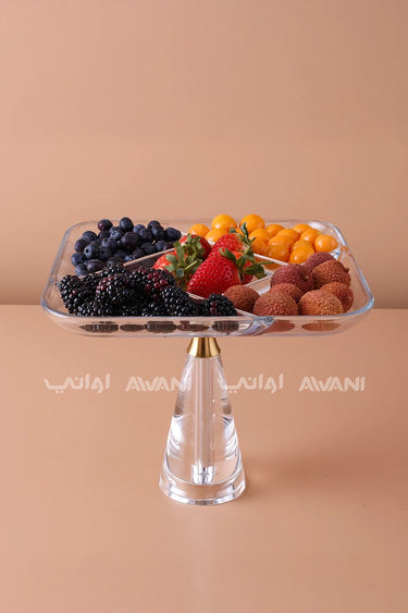 Crystal Divided Fruit Bowl with Cover