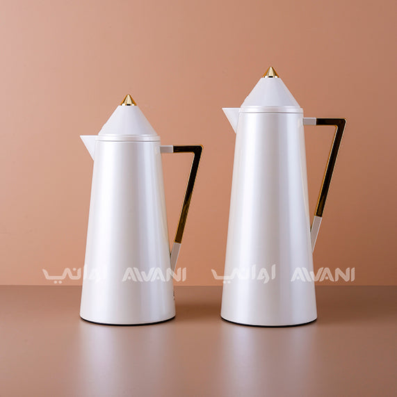 Flask Stainless Steel White and Gold