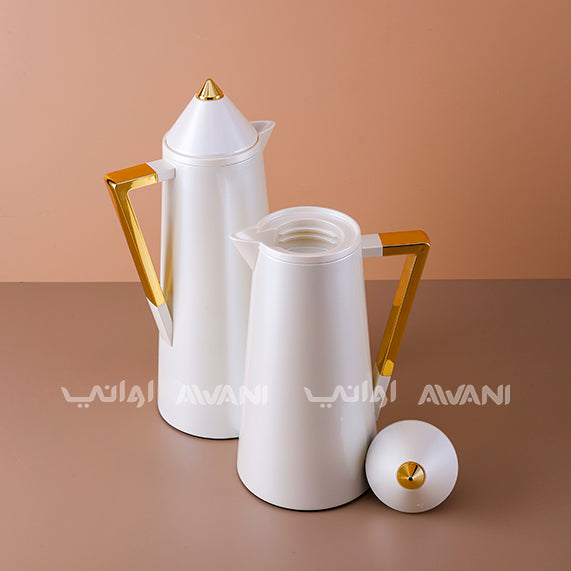 Flask Stainless Steel White and Gold