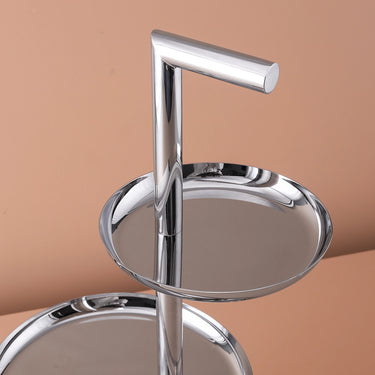 Sleek Stainless Steel 3-Tier Display Stand with Zigzag Design