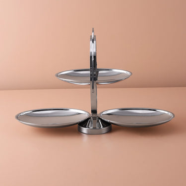 Portable Foldable 3-Tier Stainless Steel Cake Stand