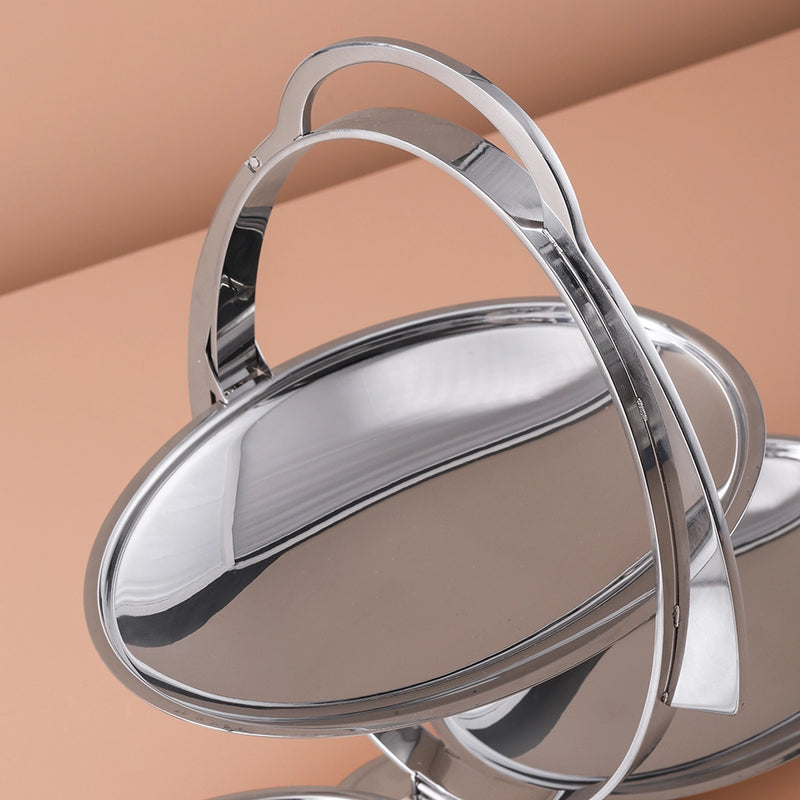 Portable Foldable 3-Tier Stainless Steel Cake Stand