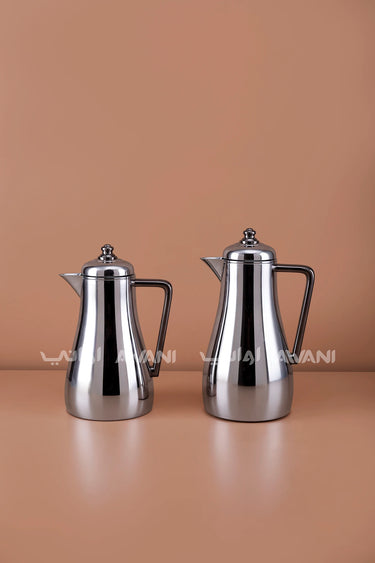 NOOR DALLAH/ FLASK SET FOR TEA & COFFEE - 04 SHINY SILVER