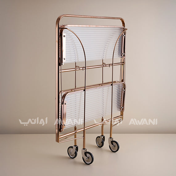 Stainless Steel Utility Trolley with Two Shelves -  Gold