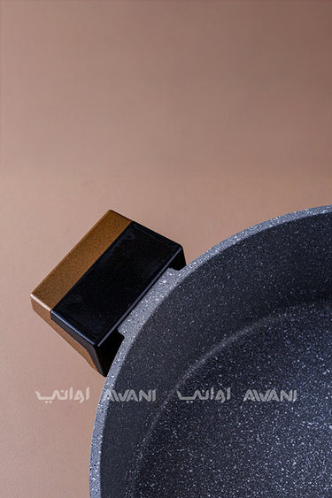 Essentials Casserole w/lid Granite Non-Stick Black and Brown