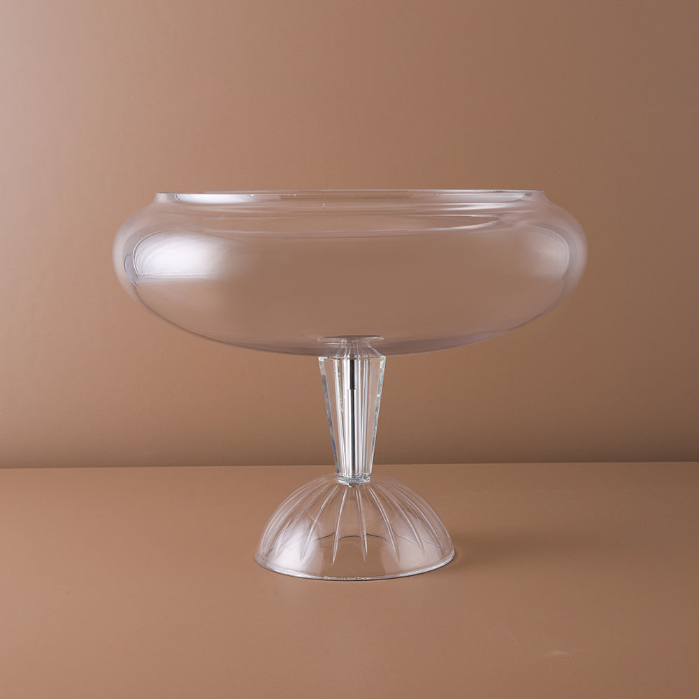 Clear glass table Bowl With Stand