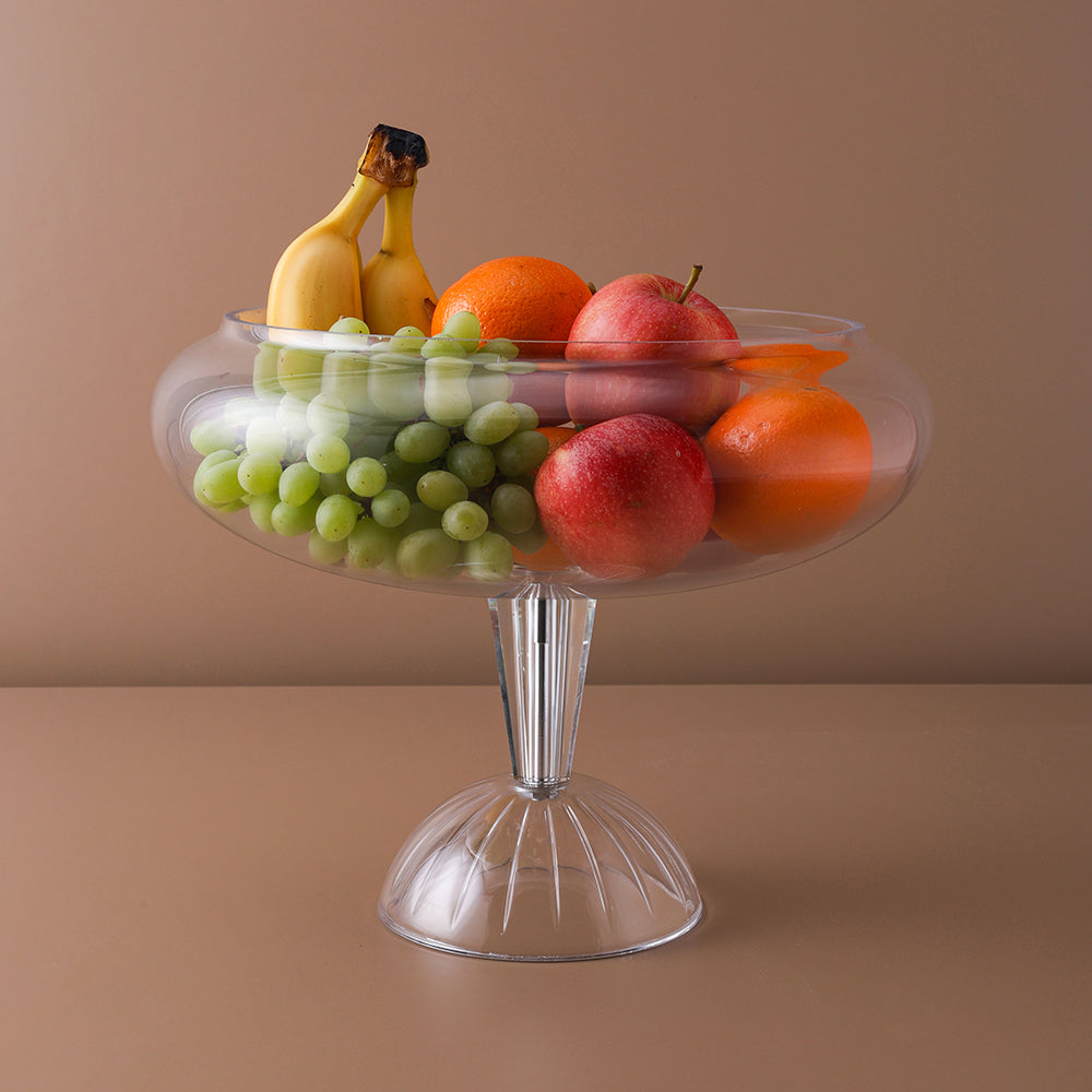 Clear glass table Bowl With Stand
