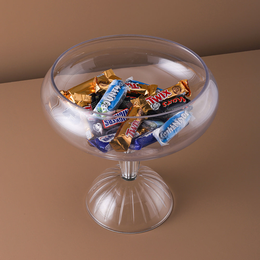 Clear glass table Bowl With Stand