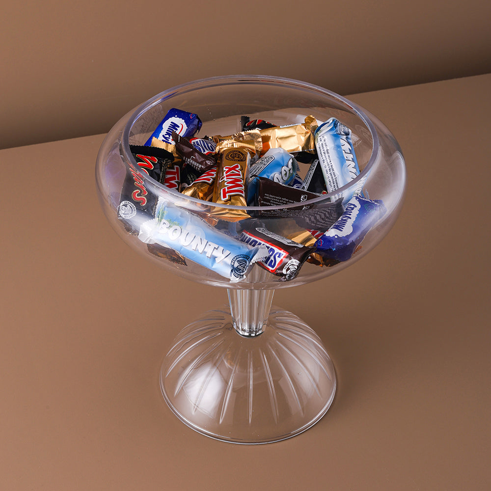 Clear glass table Bowl With Stand