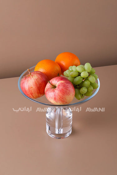Medium Clear Crystal Bowl with Gold Stand