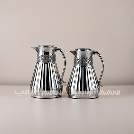 Royal Classic Insulated Flask Set – 1L & 0.75L (Silver Finish)