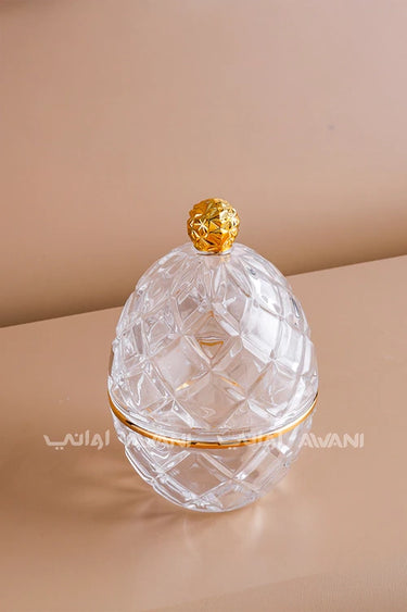 Luxury Crystal Pineapple Candy Jar with Golden Lid