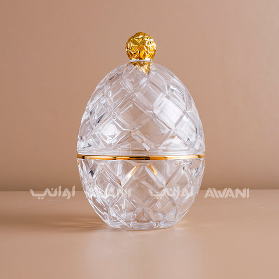 Luxury Crystal Pineapple Candy Jar with Golden Lid