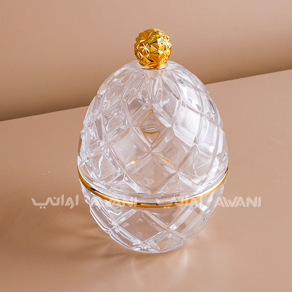 Luxury Crystal Pineapple Candy Jar with Golden Lid