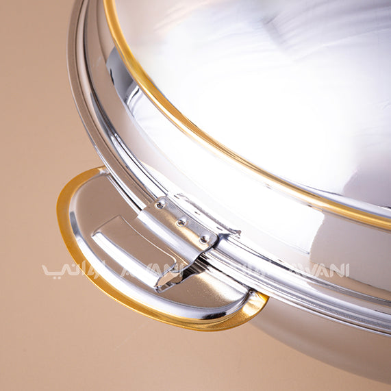 8000 ML - Round Deluxe Insulated Stainless Steel Hot Pot – Premium Thermal Casserole Dish with Lid | Long-Lasting Heat Retention | Elegant Food Warmer & Server for Home & Events