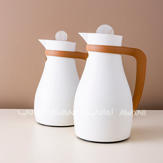 Dallah Elegant Thermal Flask with Tan Handle – 0.7 & 1.0 L