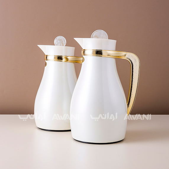 Dallah Elegant Thermal Flask with Tan Handle – 0.7 & 1.0 L