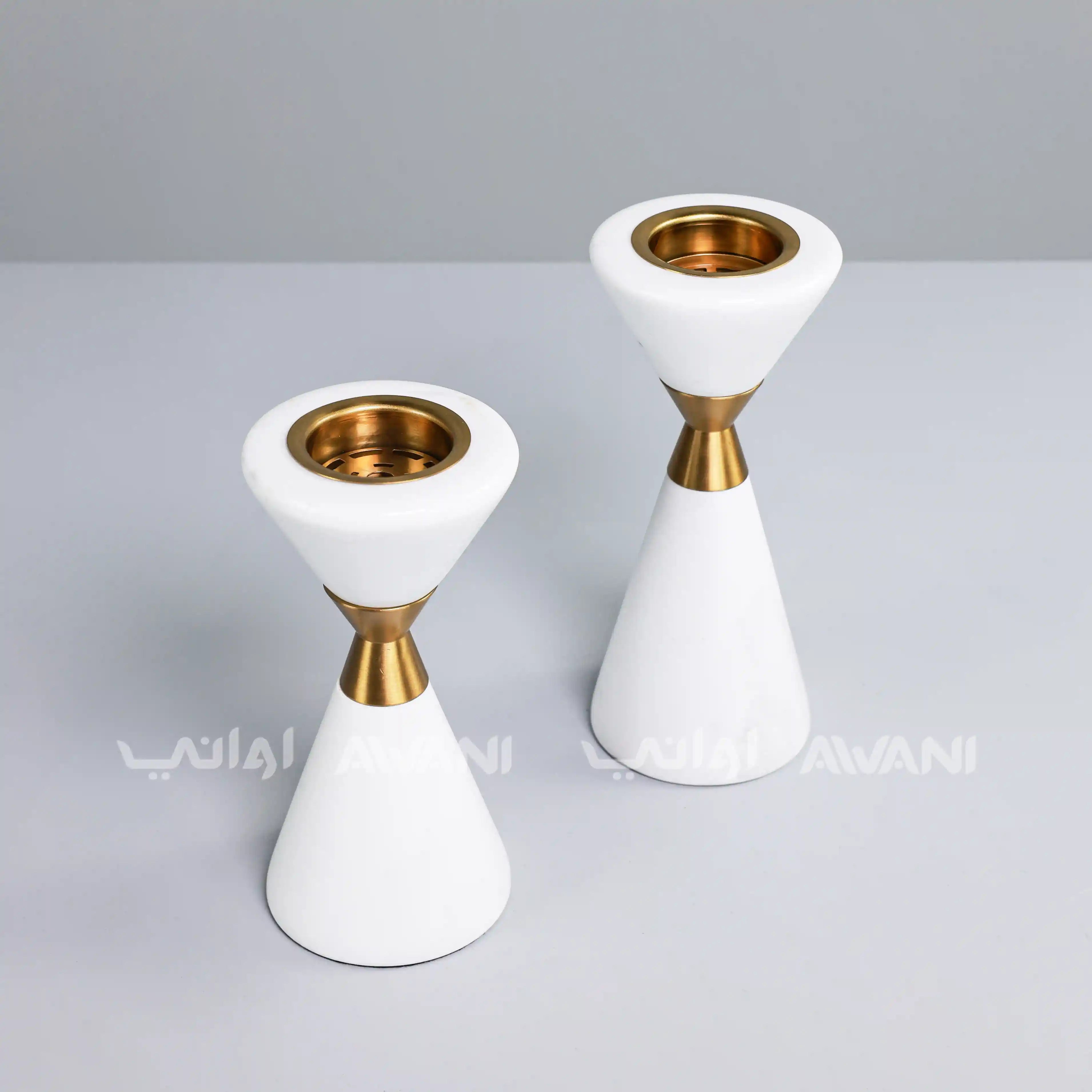 Modern Ceramic White & Gold Burner Holders
